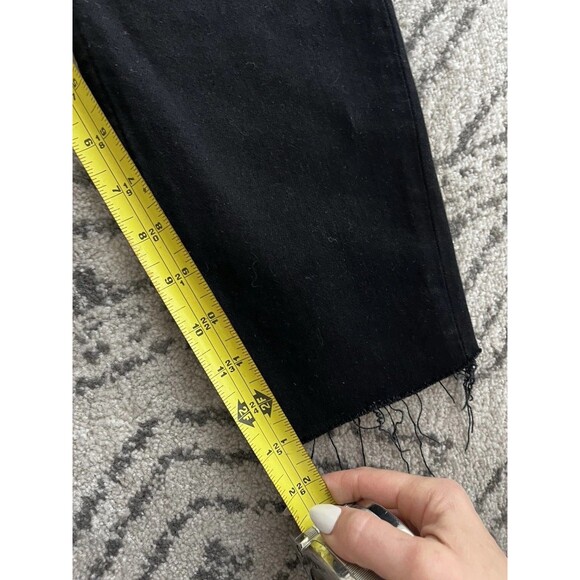 RE/DONE High Rise Black Stretch 70s Stove Pipe Jeans Button Fly Raw Hem Size 28 - Picture 9 of 15